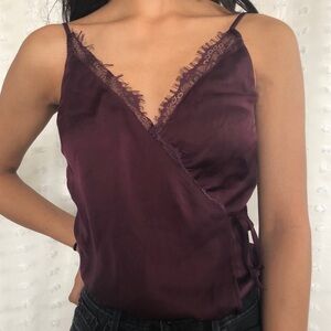 Chelsea28 Wrap Lace Trim Top Size L New With Tag